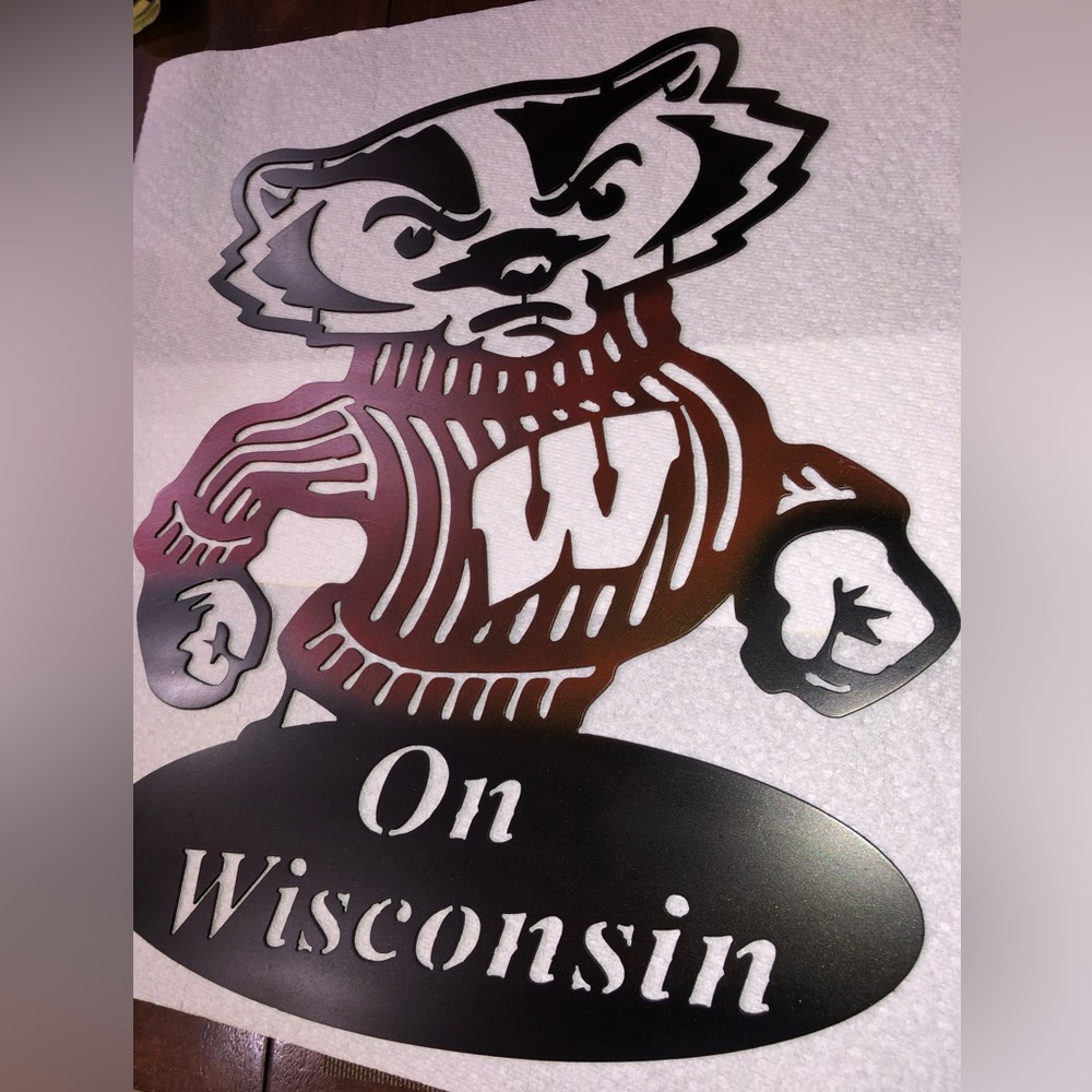 Wisconsin Badger Metal Art Wall Decor